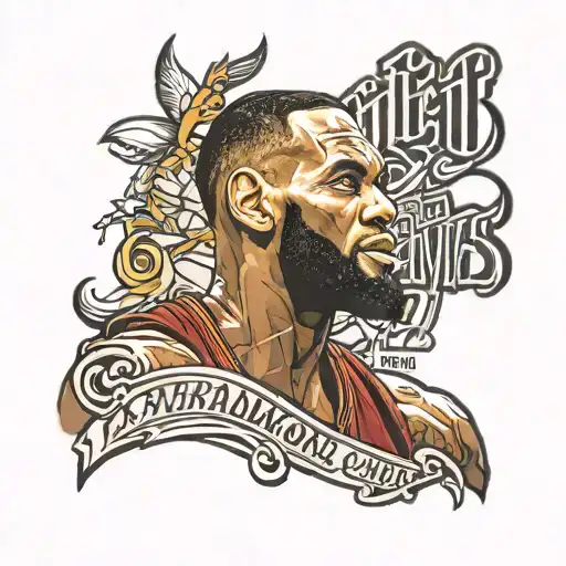 Lebron James and quote tattoo design idea