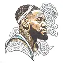 Lebron James and quote tattoo design idea