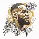 Lebron James and quote tattoo design idea