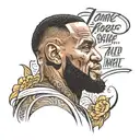 Lebron James and quote tattoo design idea