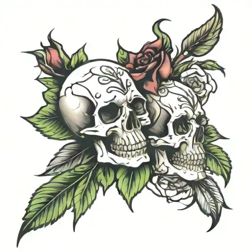 Skull Roses (Born Sinner) tattoo design idea