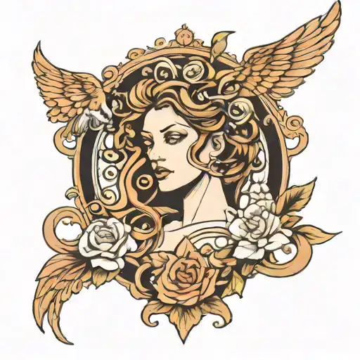Nyx Greek goddess tattoo design idea