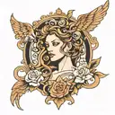 Nyx Greek goddess tattoo design idea