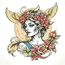 Nyx Greek goddess tattoo design idea