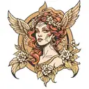 Nyx Greek goddess tattoo design idea