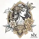 Nyx Greek goddess tattoo design idea
