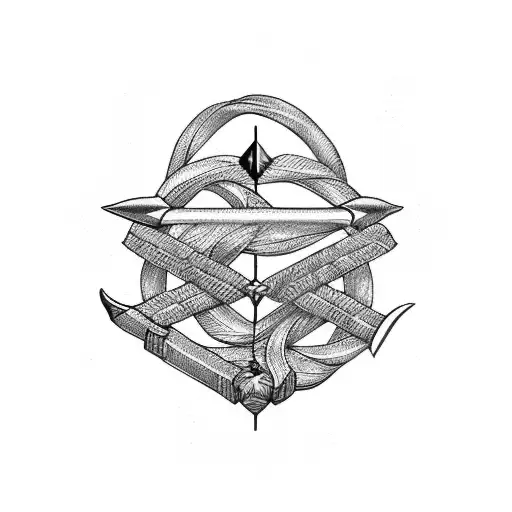 bow and arrow tattoo design idea