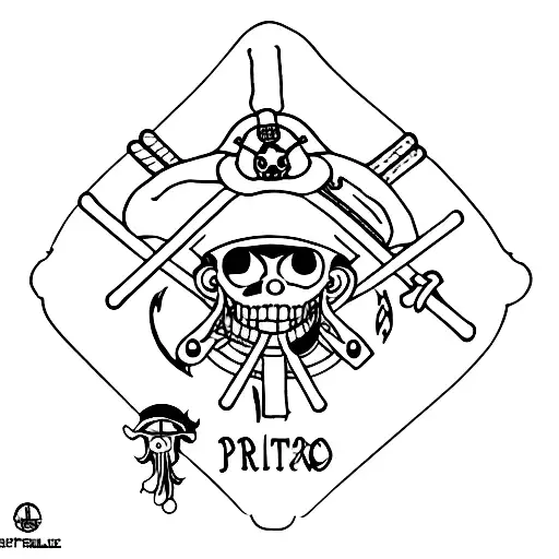 A minimalist tattoo of the Straw Hat Pirates emblem from One Piece tattoo design idea