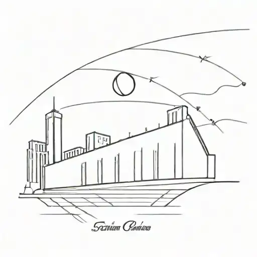 An abstract representation of a football stadium skyline tattoo design idea