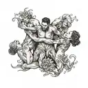 four people lifting each other  tattoo design idea