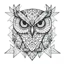 geometric owl  tattoo design idea