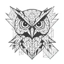 geometric owl  tattoo design idea