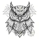 geometric owl  tattoo design idea