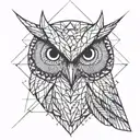 geometric owl  tattoo design idea
