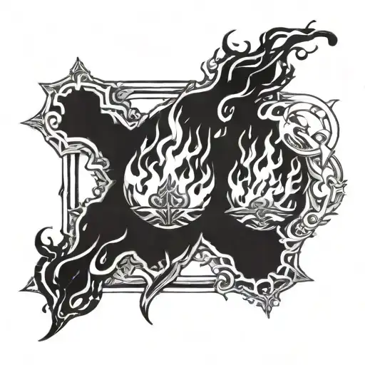 fire and ice tattoo design idea