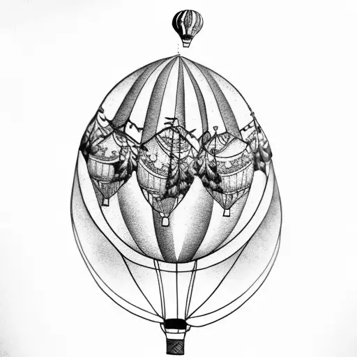 Hot Air Balloon tattoo design idea