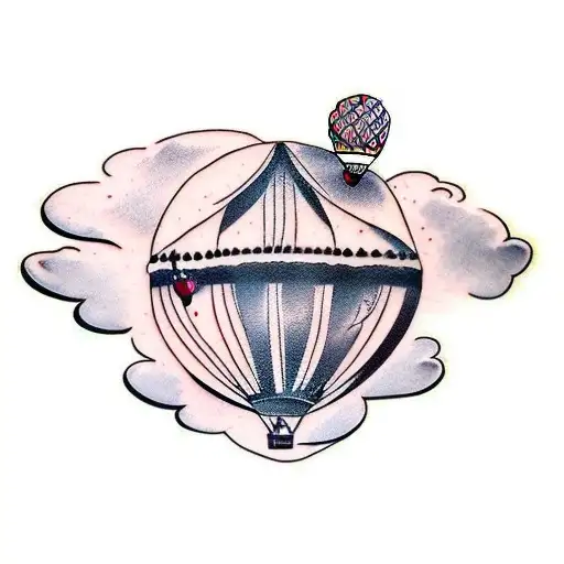 Hot Air Balloon tattoo design idea