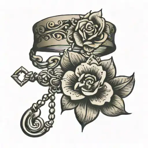 ankle bracelet tattoo design idea