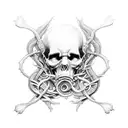 Combine elements from Edgar Allan Poe's stories and Lovecraft's mythos in a mysterious and intricate design tattoo design idea