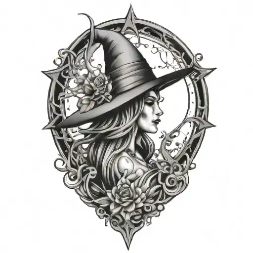 witchy style tattoo tattoo design idea