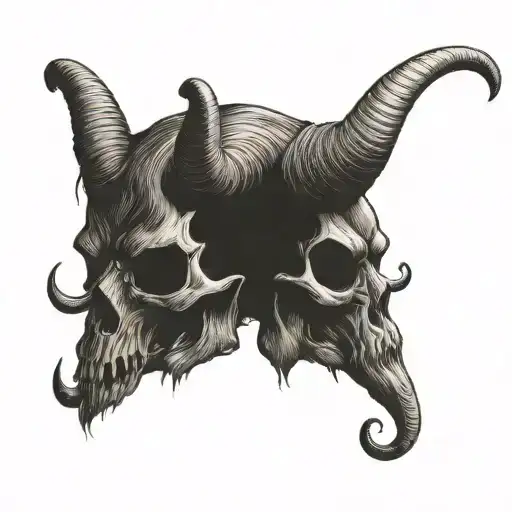 baphomet skull goat skull tattoo design idea