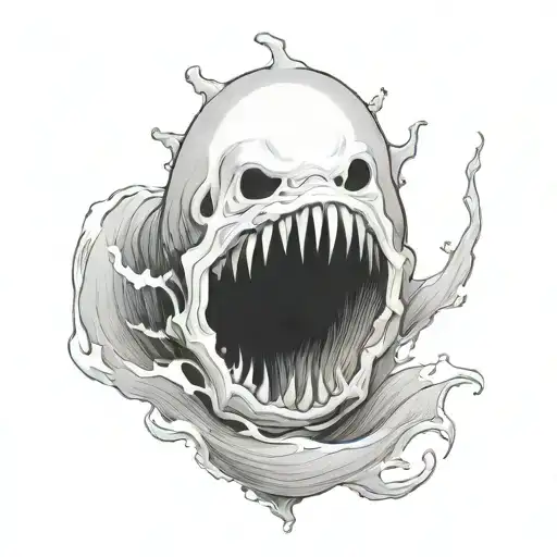   ghost In sea shell   tattoo design idea