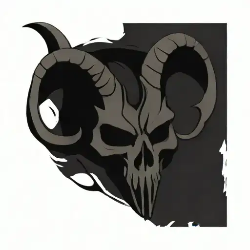 baphomet skull tattoo design idea