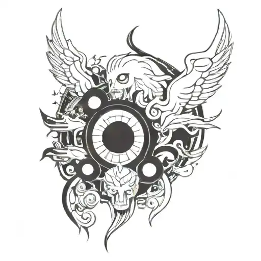 ghost in the shell pattern tattoo design idea