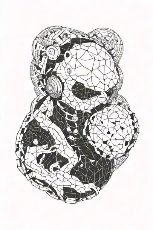 a ghost in a shell pattern tattoo design idea