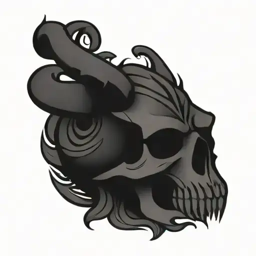 baphomet skull tattoo design idea