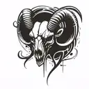 ram skull dark tattoo design idea
