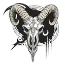 ram skull dark tattoo design idea