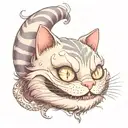Cheshire Cat mischievous  tattoo design idea
