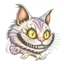 Cheshire Cat mischievous  tattoo design idea