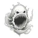   ghost In sea shell   tattoo design idea