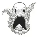   ghost In sea shell   tattoo design idea