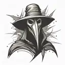 plague doctor simple paint stroke tattoo design idea