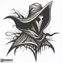 plague doctor simple paint stroke tattoo design idea