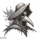 plague doctor simple paint stroke tattoo design idea
