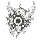 ghost in the shell pattern tattoo design idea
