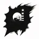 dark spiked chaos lighthouse simple tattoo design idea