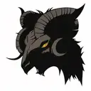 ram skull horns spiked chaos evil simple tattoo design idea