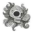 creepy ghost In sea shell   tattoo design idea