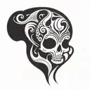 creepy ghost In sea shell   tattoo design idea
