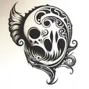 creepy ghost In sea shell   tattoo design idea