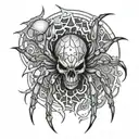 spider with a skull for a thorax tattoo design idea