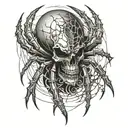 spider with a skull for a thorax tattoo design idea