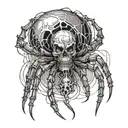 spider with a skull for a thorax tattoo design idea