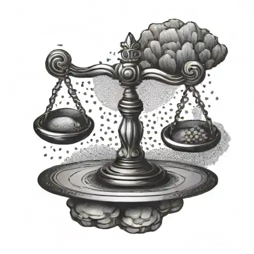 A balance scale representing justice and equality tattoo design idea