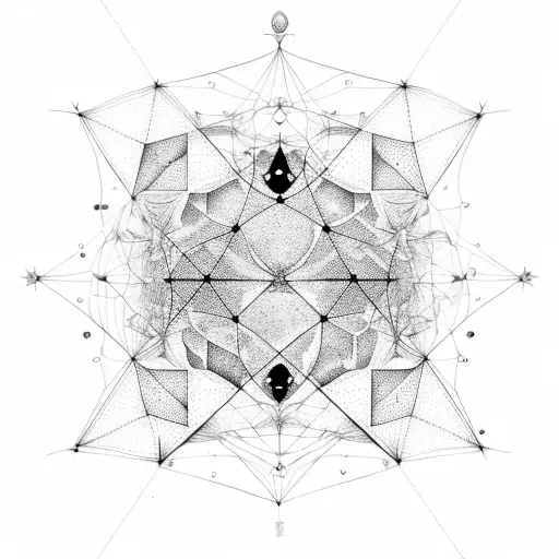 Constellations formed by mathematical equations tattoo design idea